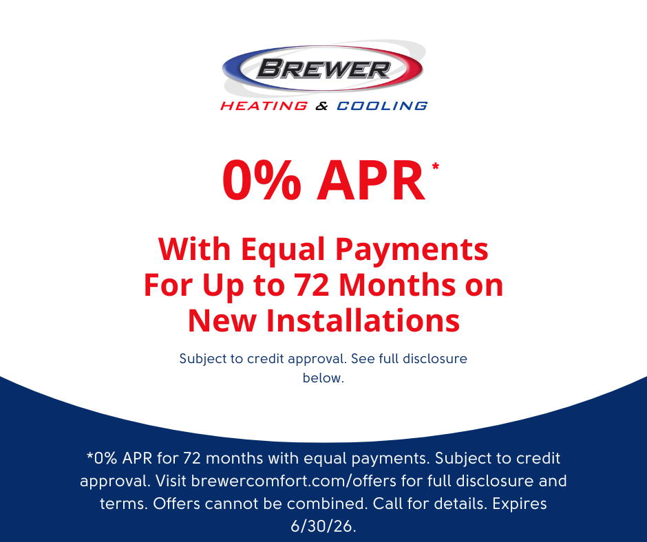0% APR for up to 72 months on new installations of HVAC systems