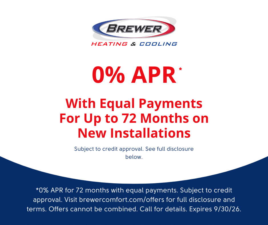 0% APR for up to 72 months on new installations of HVAC systems