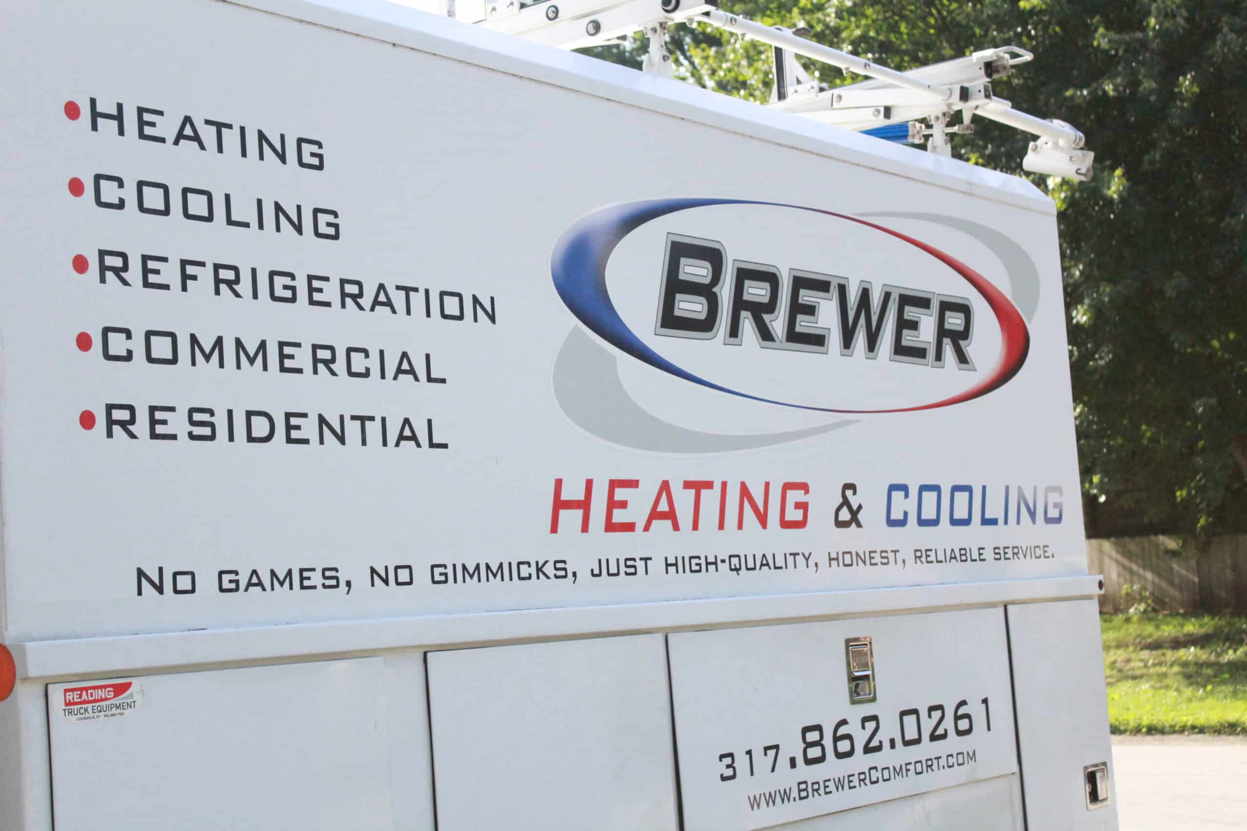 Brewer truck en route to Greenwood customer home
