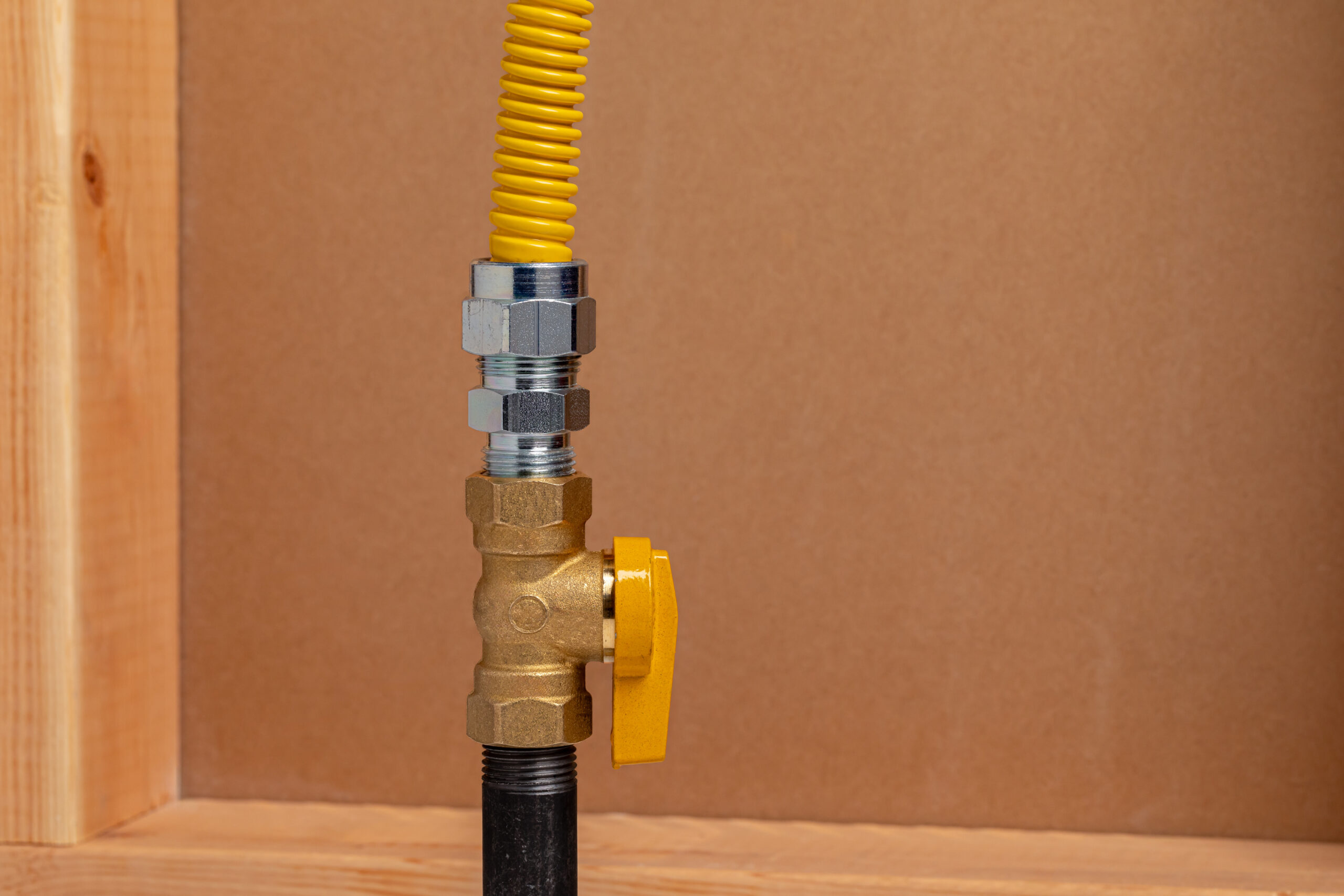 Gas line repaired in a Franklin Township home by the Brewer Heating and Cooling team
