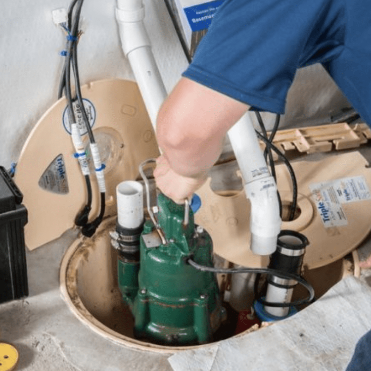 Sump pump installation for a client living in Franklin Township